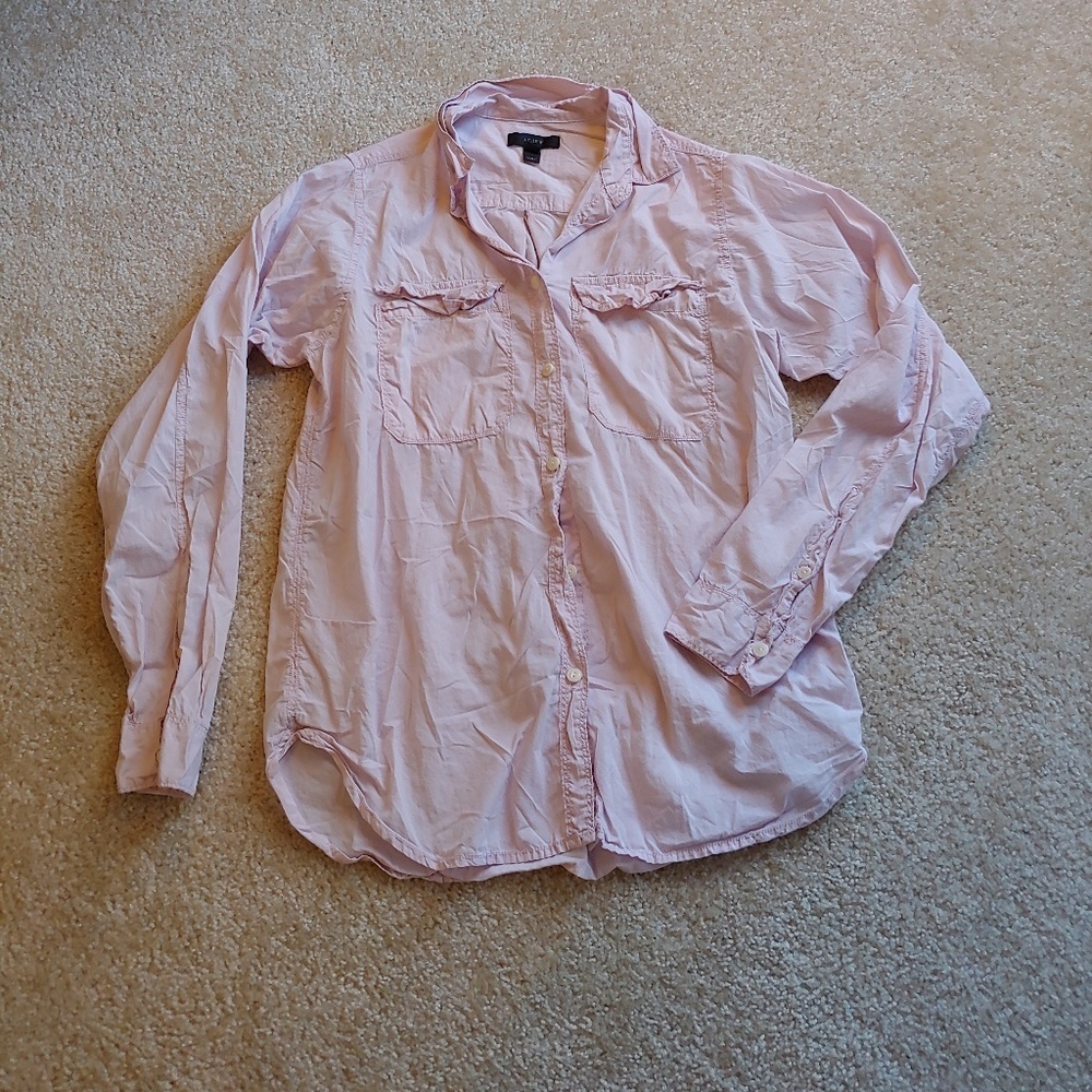 J crew soft pink button down blouse